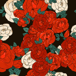 Seamless pattern with roses vector