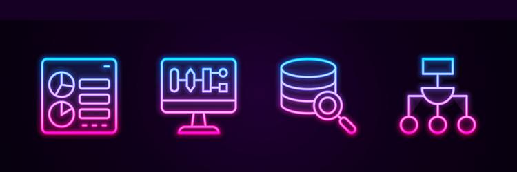 set line computer api interface algorithm server vector image