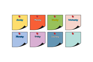 Simple paper pins day note for to do list vector