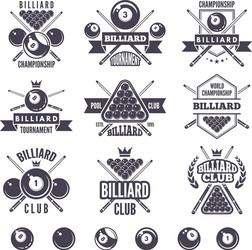 Billiard Club Logos Set Vector Image