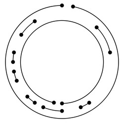 circular concentric lines segmented circles vector image