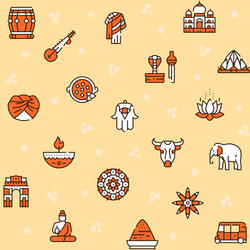 Color line icon round set india culture vector