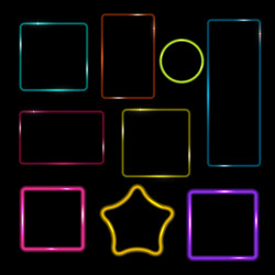 neon frame buttons on checkered abstract vector image
