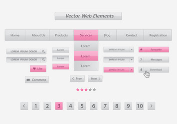 pack of flat design ui kit for webdesign vector image