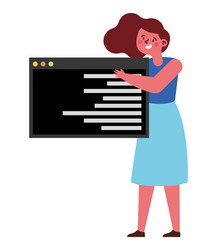 programmer working at programming website vector image