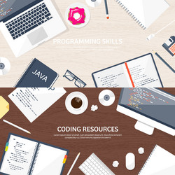 programmingcoding flat computing background vector image