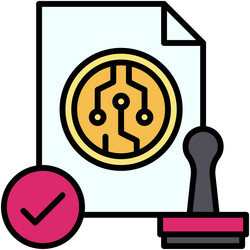 proof of authority icon blockchain related vector image