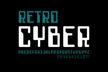 Retro Computer Font - 80s Style vector image