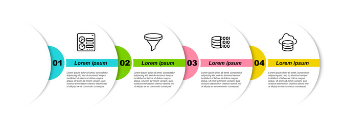 set line computer api interface funnel or filter vector image