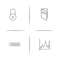 Web and text simple linear icon setsimple outline vector