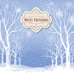 Winter Snow Landscape Christmas Background Vector Image