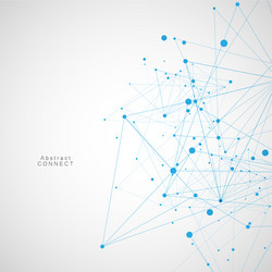 Abstract triangles with connecting dots and lines vector