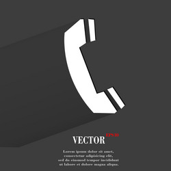 Phone flat modern web button with long shadow vector