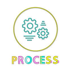 Process web round button linear bright template vector