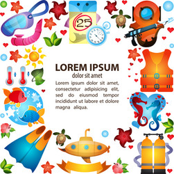 template with a square frame and space for text vector image