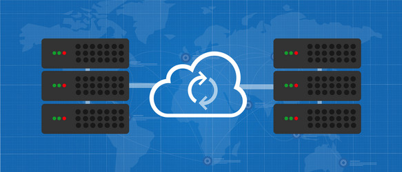Cloud Data Synchronization & Mirroring vector image