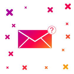 Color envelope with question mark icon isolated vector