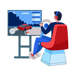 cyber racing guy composition vector