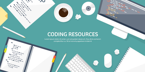 programmingcoding flat computing background vector image