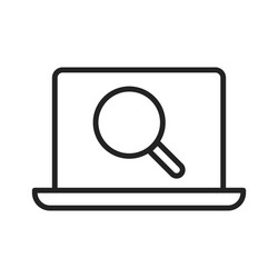 search web icons in line style seo analytics vector image