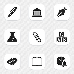 set of 9 editable university icons includes vector image