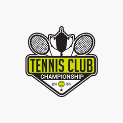Tennis Club Badge Logo Vector Image