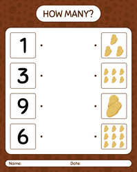How many counting game with potato worksheet vector
