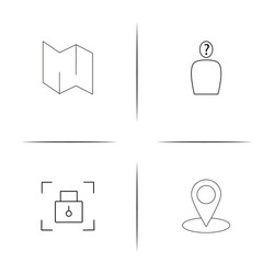maps and navigation simple linear icon setsimple vector image