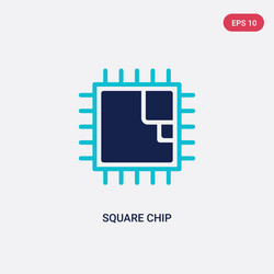 two color square chip icon from computer concept vector image