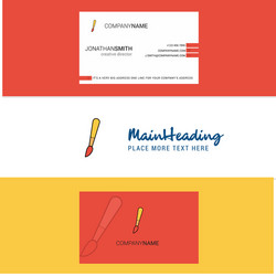 Beautiful paint brush logo and business card vector