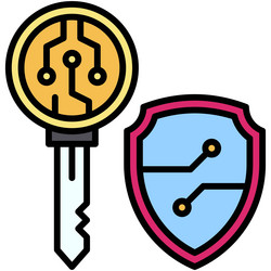 private key icon blockchain related vector