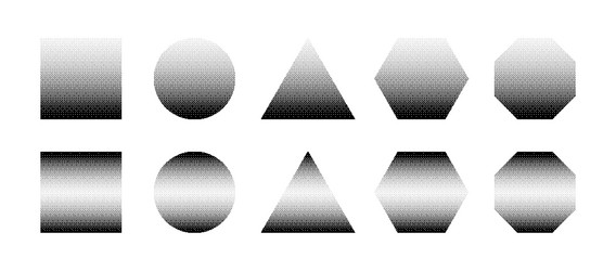 basic geometric shapes with bitmap linear vector image