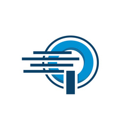 digital tech automation power button graphic logo vector image