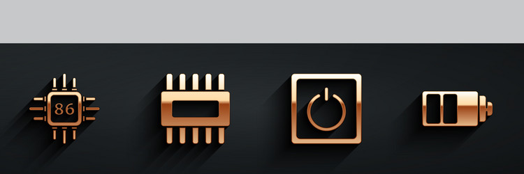 set processor with microcircuits cpu vector image