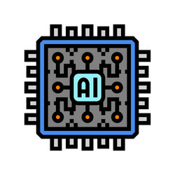 ai optimization chip data center color icon vector image