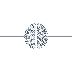 Brain Continuous Line Icon vector