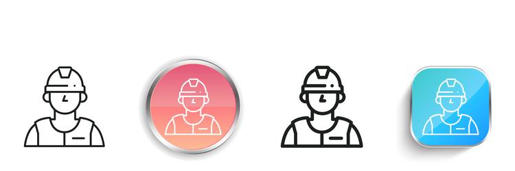 engineer icon thin linear regular and button vector image