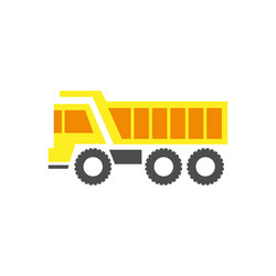 Cartoon dump truck color icon tipper Royalty Free Vector