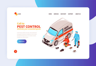 Pest control web banner vector