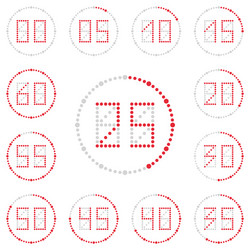 Digital timer matrix style vector