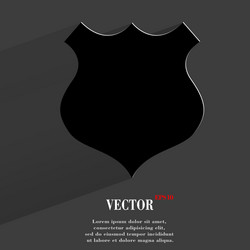 shield flat modern web button with long shadow vector image