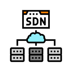 software defined network data center color icon vector image