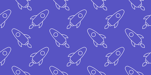 spaceships in a vivid pattern create lively vector image