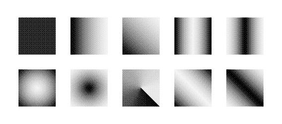 squares with various bitmap dither gradient set vector image
