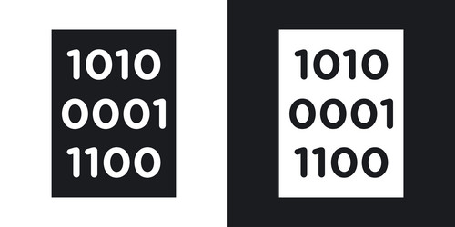 binary codeline in thin line black color flat vector image