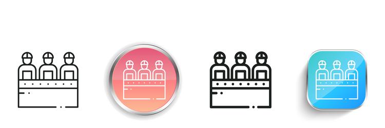 engineers icon thin linear regular and button vector image