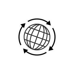 globe with arrows line icon for web mobile vector image