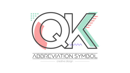 Letters q and k merging of two initials vector