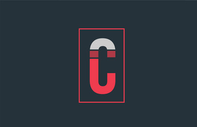 Black red c line alphabet letter icon logo Vector Image