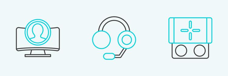 set line portable video game console create vector image